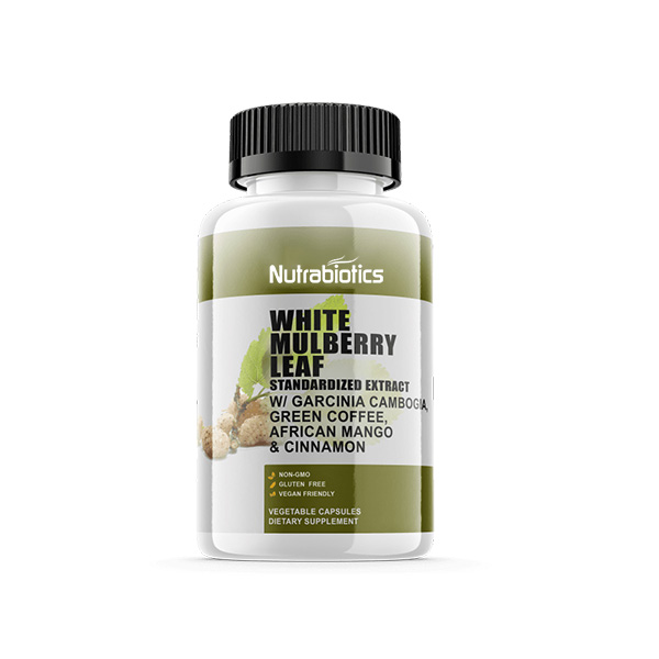 White Mulberry Leaf Standardized Extract w/ Garcinia Cambogia – Green Coffee – African Mango & Cinnamon Vegetable Capsules